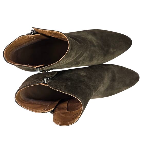Frye Double Zip Bootie Size 10 Suede Brown Double Zip Ankle Boot Holly Judith - Picture 7 of 9